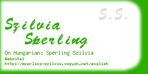 szilvia sperling business card